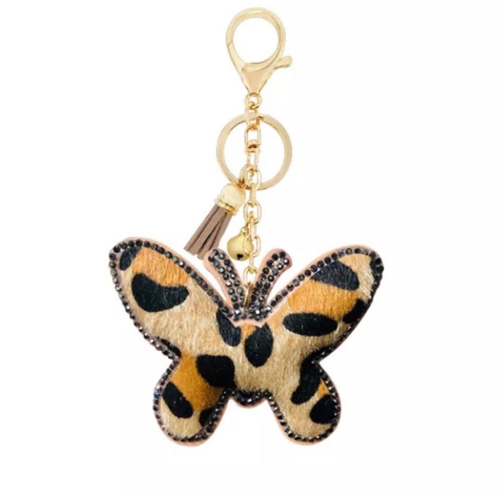 NEW! Puffy Leopard Butterfly Keychain!